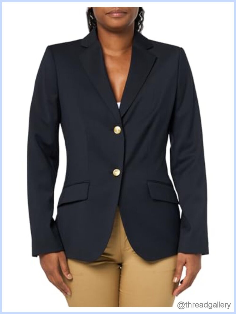 Classic Fit Stretch Wool Two Button Blazer